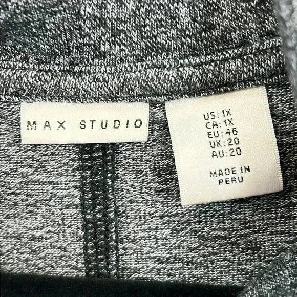 Max Studio Women’s Sweater Plus Sz 1X Heathered Black Cowl Neck Long Sleeve Soft - Picture 2 of 9